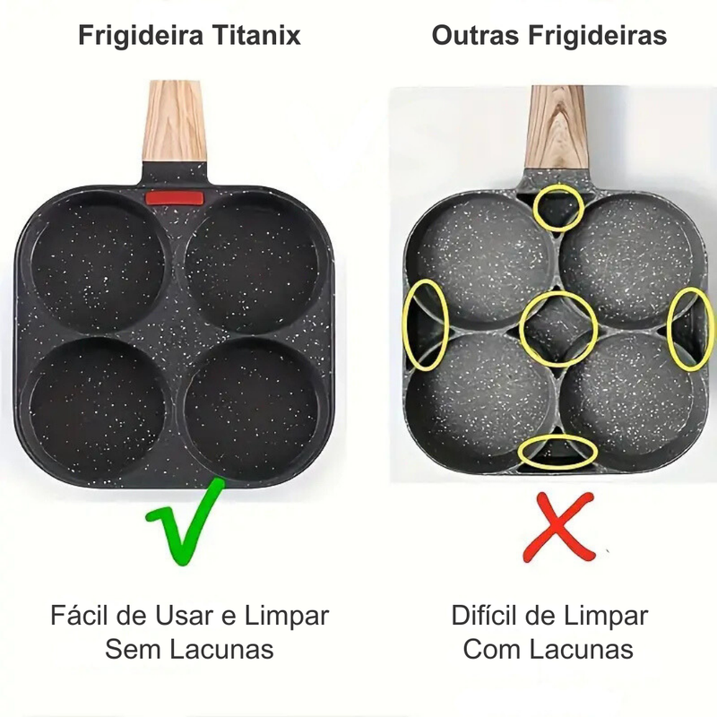 [Leve 2 Pague 1] Frigideira Titanix Multifunções 4 em 1 + Tampa de Vidro Temperado / BRINDE: KIT Utensílios